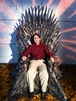 Me sitting in the Iron Throne.