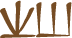 Glyph of the word 'kawau'.